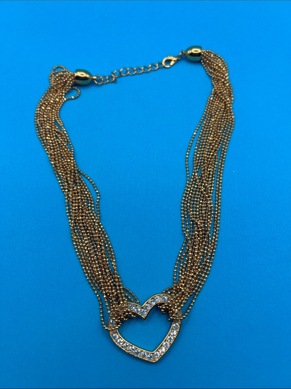 ✨ STUNNING Nolan Miller Gold-Tone Multi-Strand Heart Necklace ✨